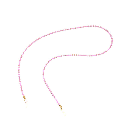 Μεταλλική Αλυσίδα Γυαλιών με Ροζ Μπίλιες 144-5