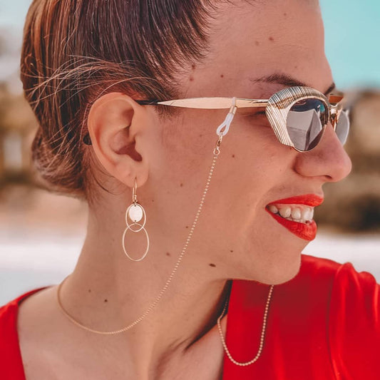 Χρυσή Απλή Μεταλλική Αλυσίδα Γυαλιών & Μάσκας CH8